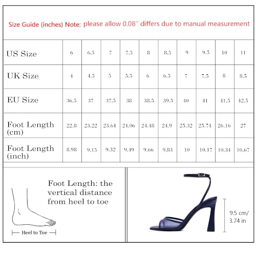 Image of QIY Strappy Heels for Women Heeled Sandals Square Toe Heel Ankle Strap Stiletto Mesh High Heels Dress Shoes