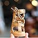 BININBOX Toddler Little Girls Gladiator Sandals Side Zipper Bowknot Open Toe Strappy Sandals Fashion Summer Boots(8.5 M US Toddler,Brown)