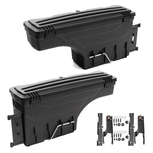 PIT66 Lockable Truck Bed Storage Box Toolbox, Compatible with Ford F250 F350 Super Duty 2017-2023, Left Driver + Right Passenger Sides Tool Box Drawer Set