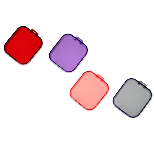4Pc Filter Kit For Gopro Hero 3 Large Dive Case. Filters Come W/ Soft Case. Red, Purple, Pink And Gray Colors. Scuba Green Water, Scuba Tropical Water, Nd & Warming Filters & An Ecostconnection Microfiber Cloth #TOP1