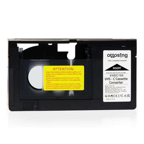 ottosing VHS-C to VHS Adapter - Motorized Cassette Converter for Playing Camcorder 12MM Tapes on Standard VCR（Not Compatible with 8mm / MiniDV / Hi8）