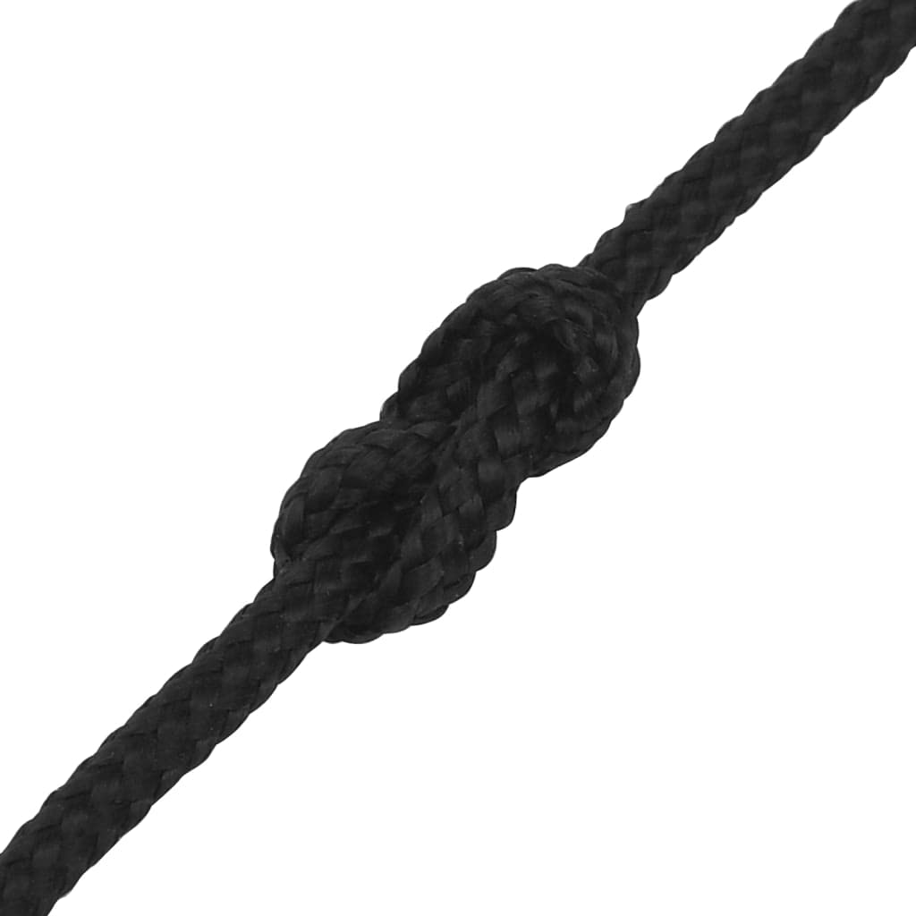 Corde d'Amarrage de Bateau, Corde de Levage en Bobine pour Transport Séchage du Linge, Résistant à la Déchirure, Noir Complet 2 mm x 250 m Polypropylène