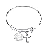 medaille kreuz ✿ MESSUNG ✿ Maximaler Innendurchmesser: 63,7 mm; Kreuzgröße: 25,4 mm * 13,3 mm * 2,5 mm; Runde Medaille Größe: 21,5 mm * 16 mm * 1,3 mm - Bitte beachten Sie, dass der Armreif einstellbar ist. Kontaktieren Sie uns einfach, um die Details zu erfahren.