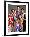 ART.COM Wall Photographic Print ASHLEY OLSEN; BOB SAGET; JOHN STAMOS; DAVE COULIER; JODIE SWEETIN; CANDACE CAMERON BURE. Full H... on Black Frame, 32" x 40"