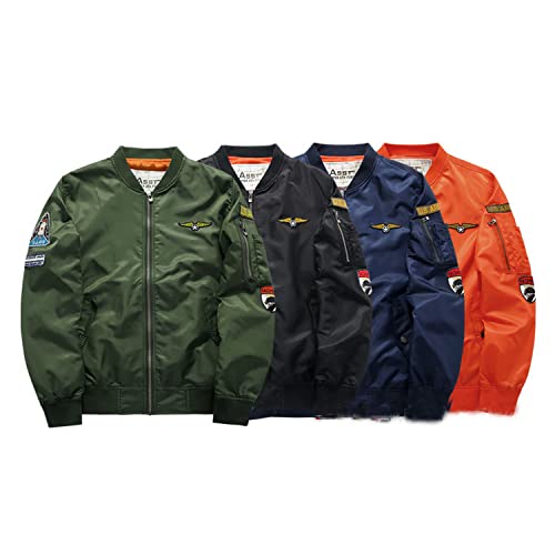 NCDUANSAN Men's baseball uniform jacket coat autumn and winter military air force No. 1 trendy fashion zipper plus size2