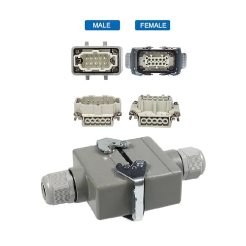 Conector rectangular impermeable HDC-HE de 16 pines para una transmisión estable de 16A 3