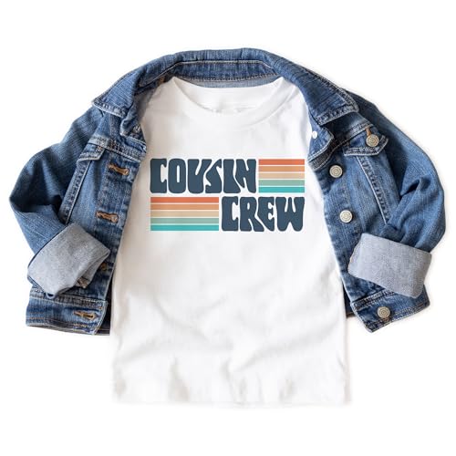 Retro Rainbow Cousin Crew Shirt - Matching Shirts For Cousins - Family Reunion Gift - Boho Natural Toddler Youth Tee3