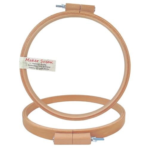 Maker Susan 12 Inch Round Beechwood Quilting Hoop