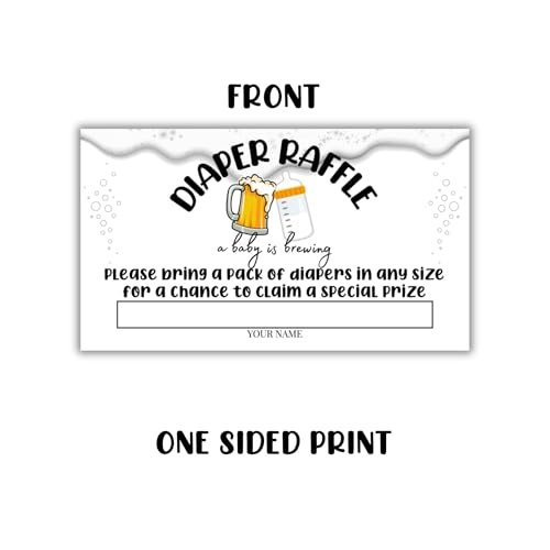 Image of Lashicorn Beer Brewing Diaper Raffle Baby Shower 50pk 2x3.5 inch Bring Any Size for Chance to Win Invitations Brew Tower Books For Game Belly Advice