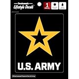 US Army Star Logo Car Decal - 5' Sticker for Truck or Car Window, Laptop – Large Military Vehicle Decals Outdoor Waterproof Army Emblem