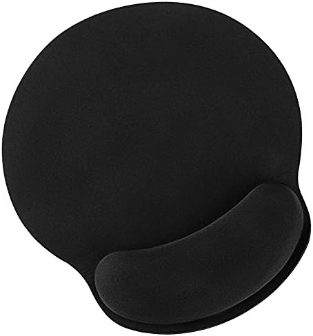 HAUEA OL6181811EKEC25593 ErgonomicMemory Foam Mat with Wrist Rest Support for Laptop Desktop Office Gaming Computer Pain Relief Non-Slip Design Rubber Base Black -by Eastshining, Mouse Pad