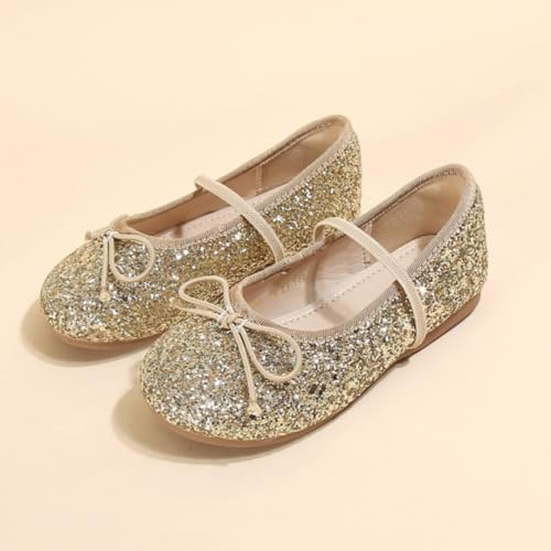 Girls Glitter Sequin Mary Jane Dress Shoes Bowknot Princess Ballerina Flats for School Wedding Party2