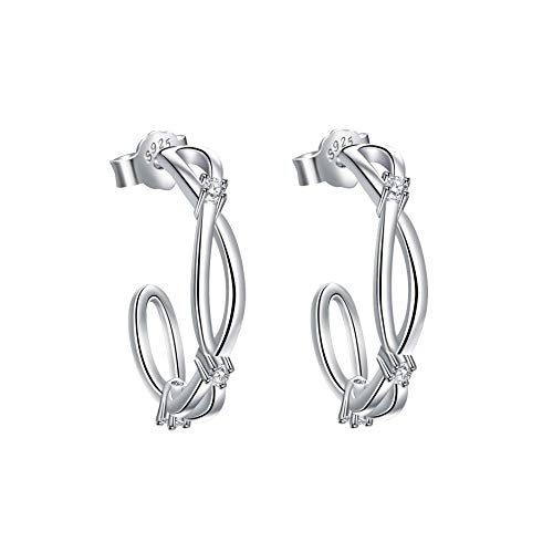 Boucles d'oreilles en argent sterling 925 avec éclats de zircone cubique 3A