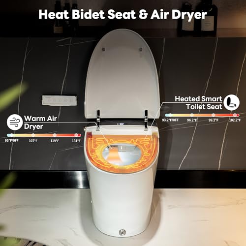 Image of Casta Diva Smart Toilet with Bidet Built in, Auto Open /Close, Foam Shield, 1000g MaP Flush, Heated Seat, Foot Kick & Blackout Flush, Bidet Toilet with Night Light for Bathrooms