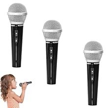 Material: Kids microphone is made of high- quality materials, waterproof, slip resistant, and has a good hand feel. In addition, the material is durable and not easily damaged, and can be used for a long time Package: You will receive 3 microphone to...