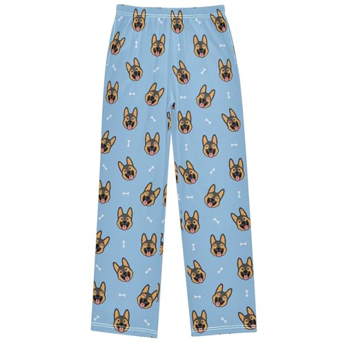 Boy's Pants Happy Shepherd Puppy Blue Jogger Pants Elastic Waist Long Bottoms Trousers with Pockets 6-14 Years
