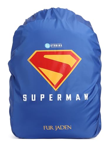 Image of Fur Jaden Superman Waterproof Rain Cover For Backpacks with Pouch For Storage | Waterproof Dustproof Rain Cover Bag with Elastic Adjustable | Upto 50L (Blue)