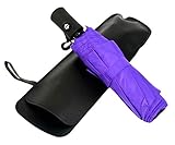 BESTFUN Travel Umbrella - Sun&Rain Compact Umbrella for Men Women and Kids, Windproof Automatic Lightweight Unbreakable Umbrellas (Purple)