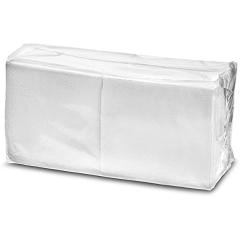 Pack of 100 White 2 Ply Cocktail Napkins Cover