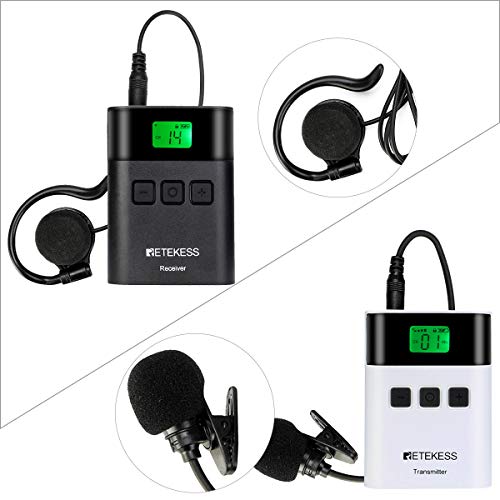 Retekess TT122 Sistema de Guía Turística, Dispositivos de Traducción para Iglesia, 492ft, 36 Canales, Sistema de Transmisión de Audio Inalámbrico para Escuela, Fábrica, Entrenamiento (1 Transmisor 10 Receptores) miniatura 3