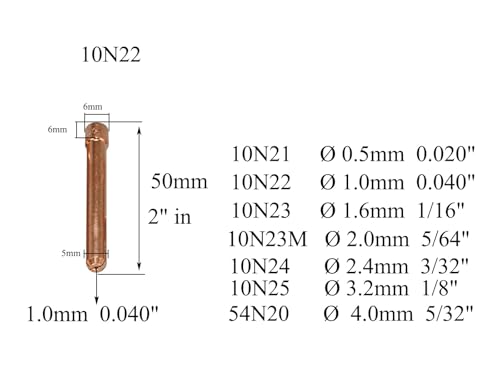Image of RIVERWELD TIG Torch Collets 10N22 .040 inch & 1.0mm Consumables 10pcs | for QQ300 PTA DB SR WP 17 18 26 TIG Welding Torches Accessories