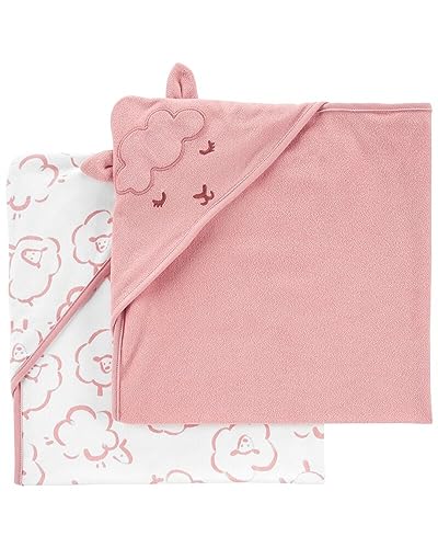 Carter's Baby Hooded Towel (2-pk Pink/White)