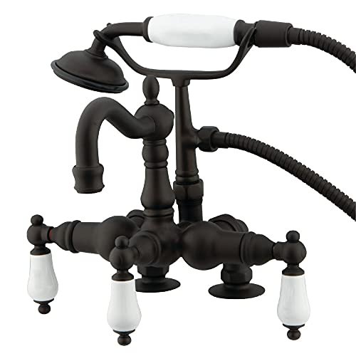 Kingston Brass CC1015T5 Vintage Clawfoot Tub Faucet, 3-3/8-Inch Center, Oil Rubbed Bronze