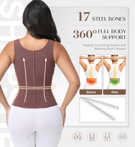 Image of SHAPSHE Waist Trainer Corset for Women Tummy Control Body Shaper with Bra