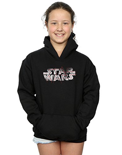 Star Wars Girls The Last Jedi Spray Logo Hoodie 7-8 Years Black