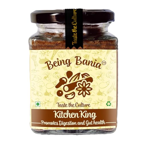 Image of Being Bania Kitchen King Masala, 100g | 100% Natural Spices Mix | No garlic or onion | No MSG | Kitchen masala powder | Exotic Indian Masala Spices | King Masala
