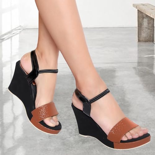 Image of Action Women's Suede Wedge Sandals| Black and Mint| Ankle Strap| Heel Aqua