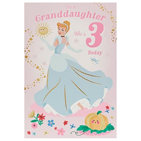 Disney Princess 3rd Birthday Card for Granddaughter Cover
