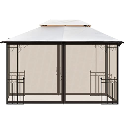 Jahh Patio Outdoor Gazebo, Double Roof Soft Canopy Garden Backyard Gazebo With Netting Suitable For Lawn, Garden, Backyard #TOP25