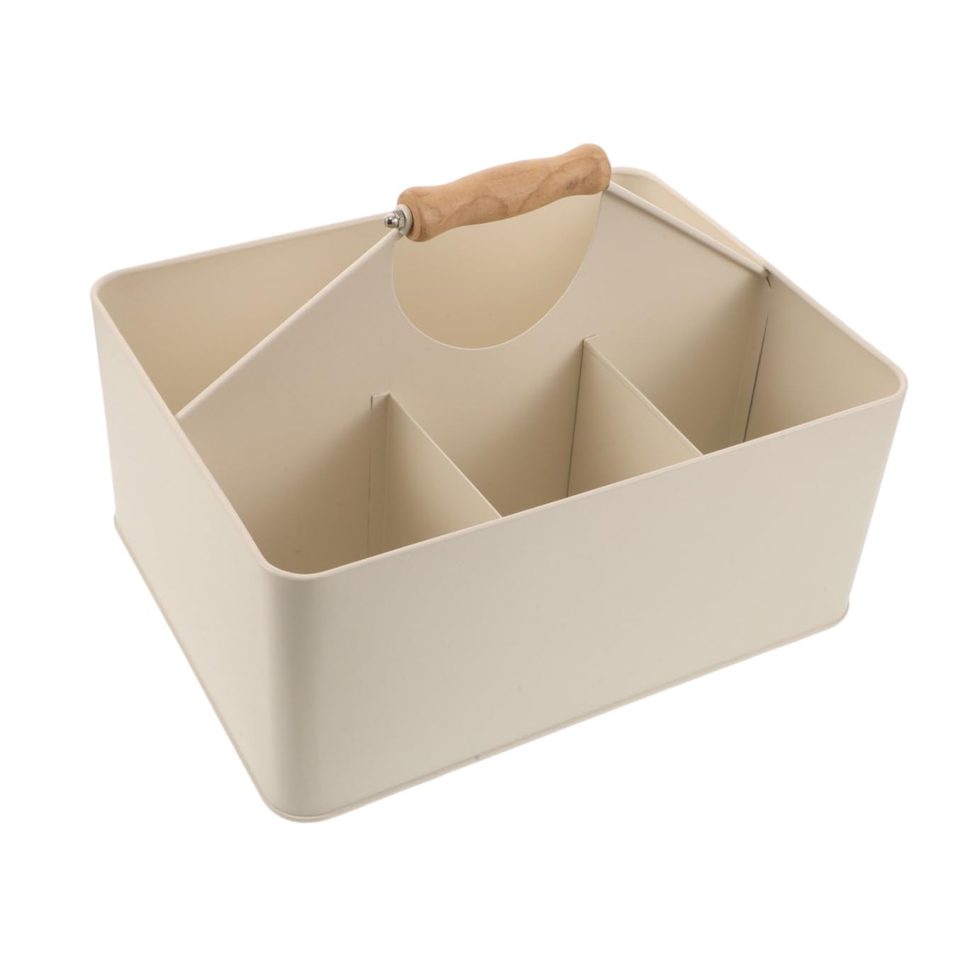 TOPBATHY Scatola Organizer per Semi da Giardino in Ferro con 4 Scomparti | Manico Integrato, Bianco, 29, 50x22, 60x20, 00cm, per Forniture e Utensili da Giardinaggio