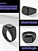 Richsteel Rings for Men Black Onyx Band Signet Rings Stainless Steel Thumb Vintage Cool Ring Gift for Birthday/Valentine, Black Size07