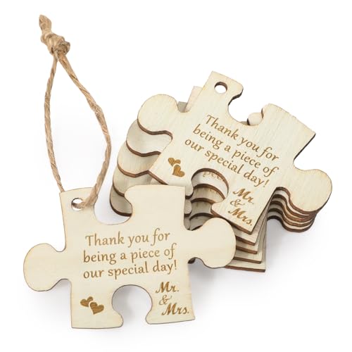 100 Pcs Wooden Wedding Favor Thank You Tags