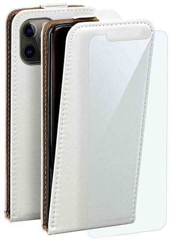 Étui iPhone 12 Pro Max moex blanc en cuir avec film de protection intégral
