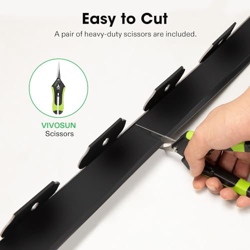 VIVOSUN Landscape Edging Kit 33ft Long 2in High, No-Dig Plastic Garden Border Edging with 30 Anchoring Spikes & Scissors, Black by VIVOSUN - Image 5