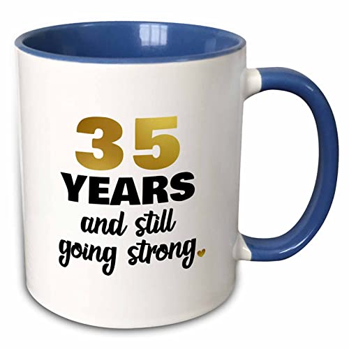 3dRose 35 Years Still Going Strong Thirty Fifth Gift 11oz Two-Tone Blue Mug