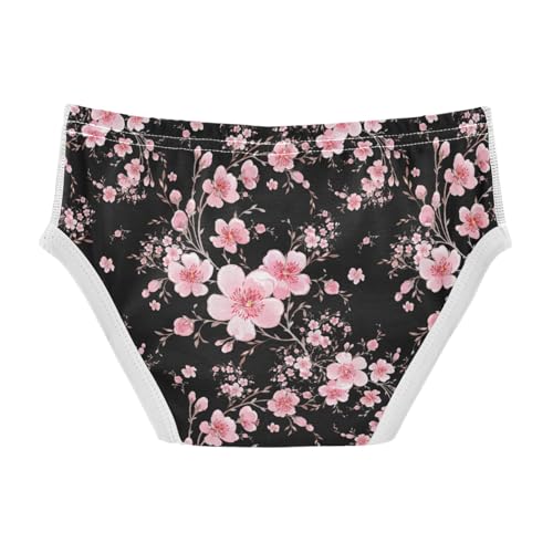 Boys' Exclusive Briefs Toddler Underwear 95% Combed Cotton Boxerbriefs 2T Pink Flower on Black Pattern 302