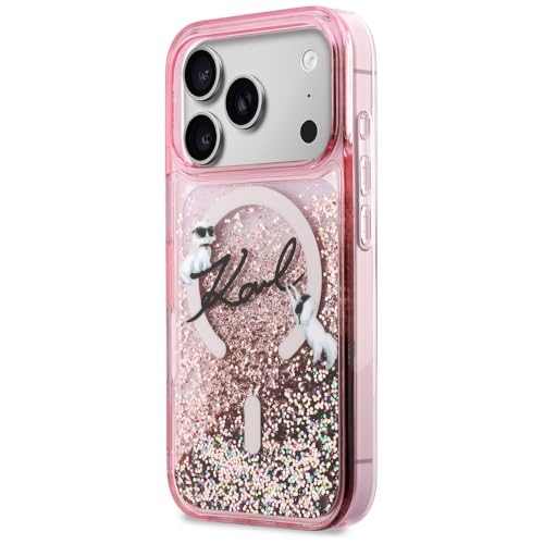 Coque iPhone 17 Pro Max antichoc Karl Lagerfeld rose MagSafe protégeant l'appareil - 2