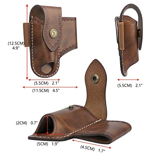 TOURBON Multitool Lederscheide EDC Pocket Organizer Gürteltasche für Taschenlampe Stift Messerholster