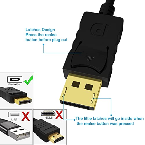 Foboiu LMPYF Displayport To Vga, Vga Adapter 6 Feet Dp Cable Connects Port From Desktop Or Laptop Monitor Projector thumb #3
