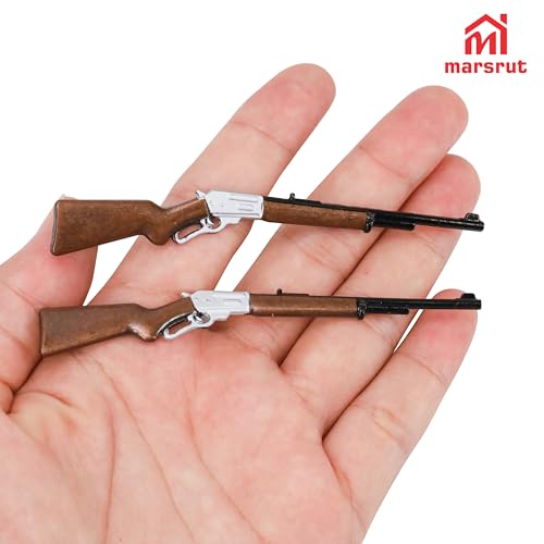 Fusil miniature de maison de poupée pour décor rétro - 4