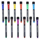 CANRNYACBZ Whiteboard Marker mit Schwamm, 12 Stück Magnetische Whiteboard Stifte, Trocknen...