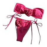 AAIXXIZAO Bikinis Bañador Mujer Bikini Traje De Baño Mujer Traje De Baño Sexy Conjunto De Bikini Push Up Traje De Baño Femenino M Rosered