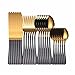 LCCDSD Bestecksätze Goldbesteck Set Edelstahl Gabeln Löffel Messer Volle Geschirr Utensilien Wiederverwendbare Geschirr Sets Geschirr Set Umweltfreundlich Rostfreier Stahl (Color : Gray Gold)
