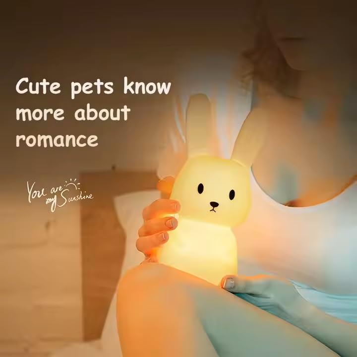 Image of Desidiya Big Bunny Rechargeable Silicone Night Lamp - LED Bunny Night Lamp, Kids Night Light, Nursery Decor, Birthday Gift, Silicone LED Light