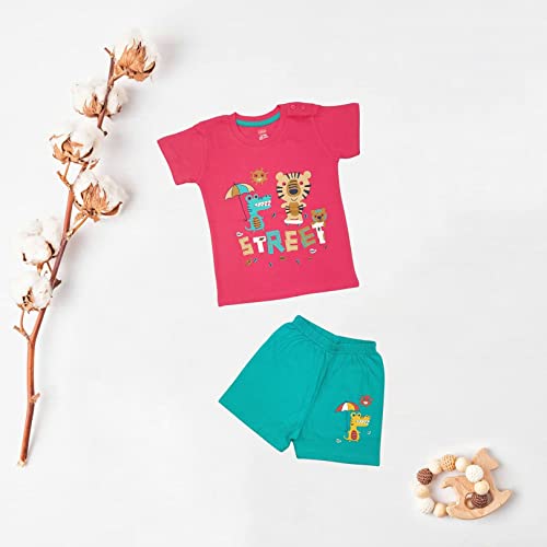 Image of LuvLap Baby Boys Regular Fit 100% Cotton Half Sleeves Boys T-Shirts and & Shorts Set Pack of 3