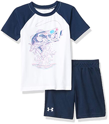 Under Armour Boys' Little UA 3D BASS Set, White, 6